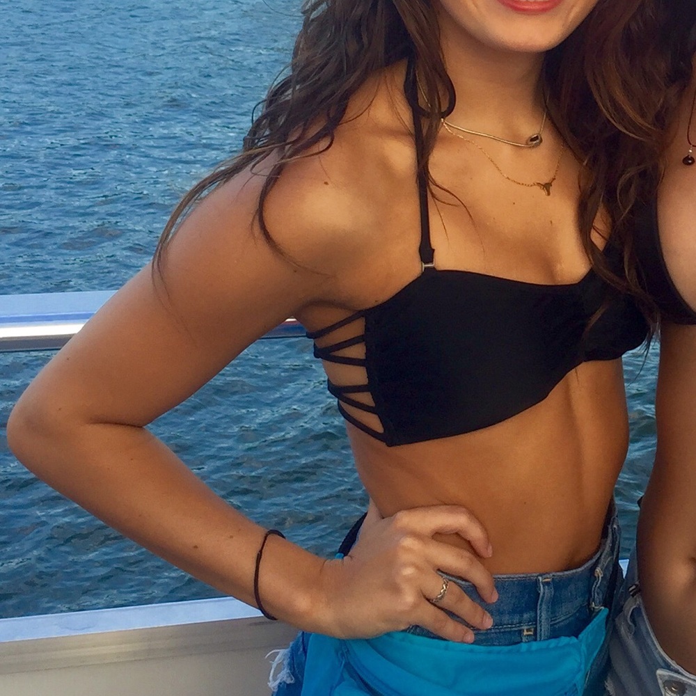 Black Hollister Bandeau Swim Top